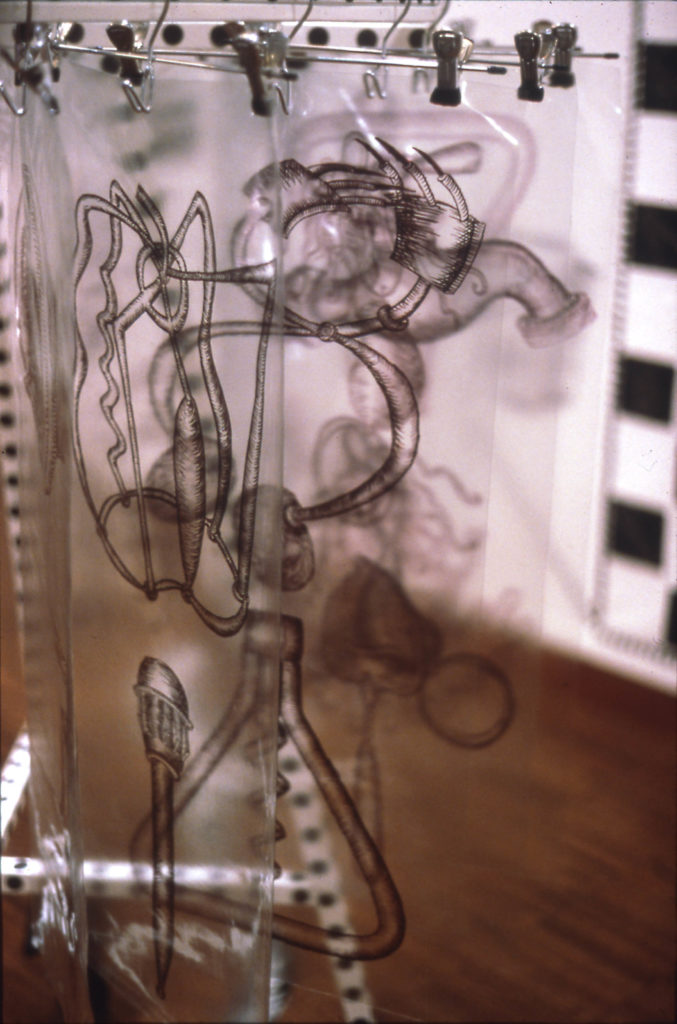 Perforated Vanities II, detail, 1997, mixed media