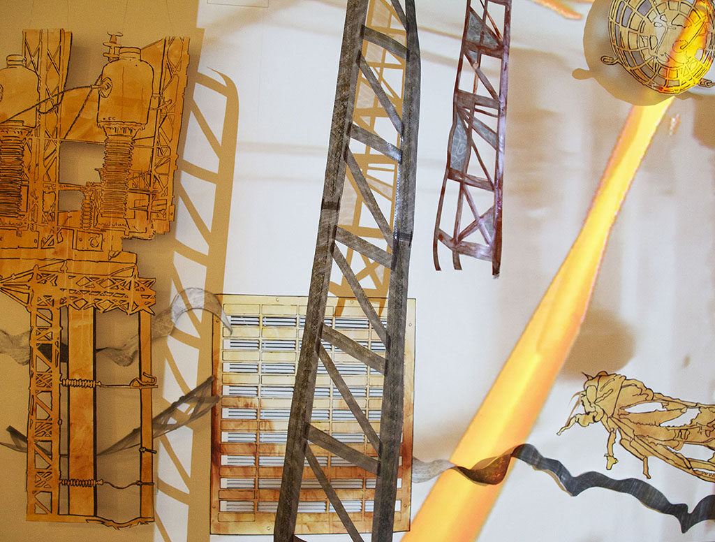 Subrural, detail, 2013, mixed media