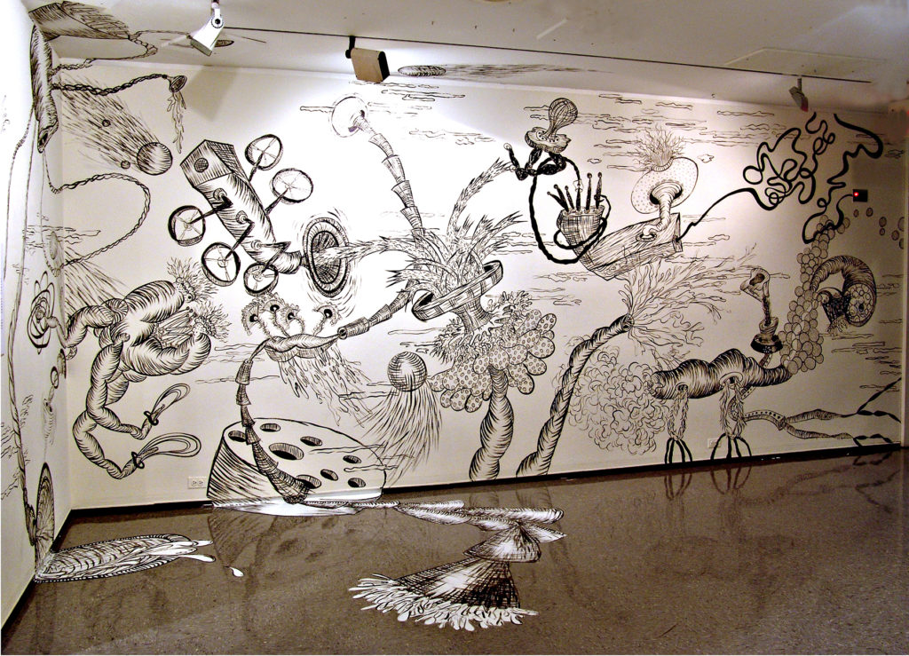 My Chaos, installation view, latex and ink on wall