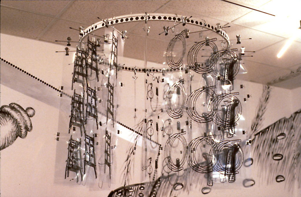 Perforated Vanities II, detail, 1997, mixed media